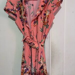 Eva Méndez Floral Wrap Dress in Pink size 10
